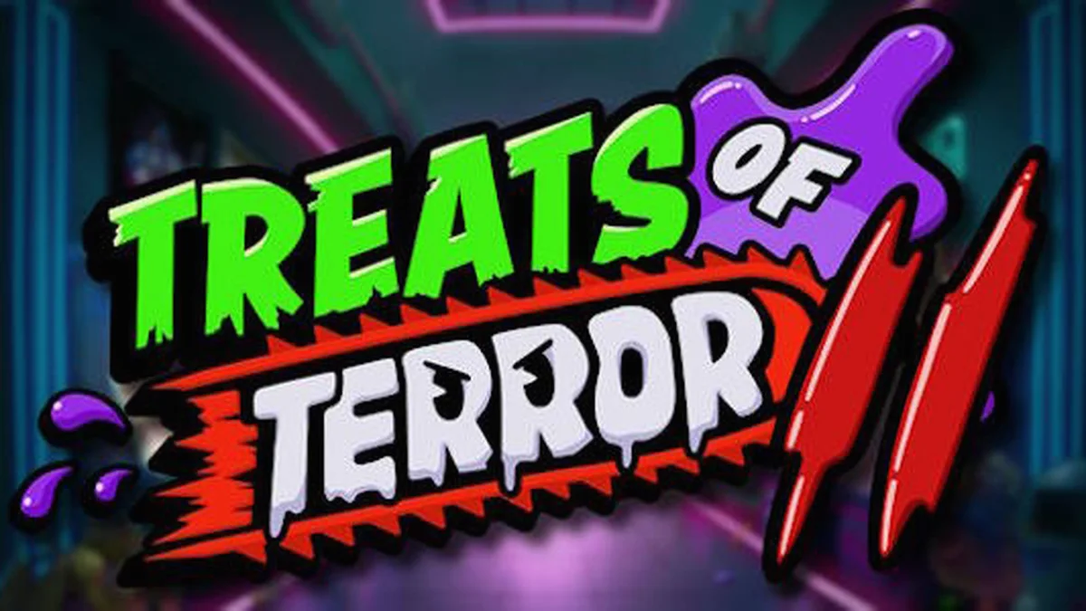 Isang masiglang visual ng Treats of Terror II slot na nagpapakita ng mga sentient na kendi at meryenda.